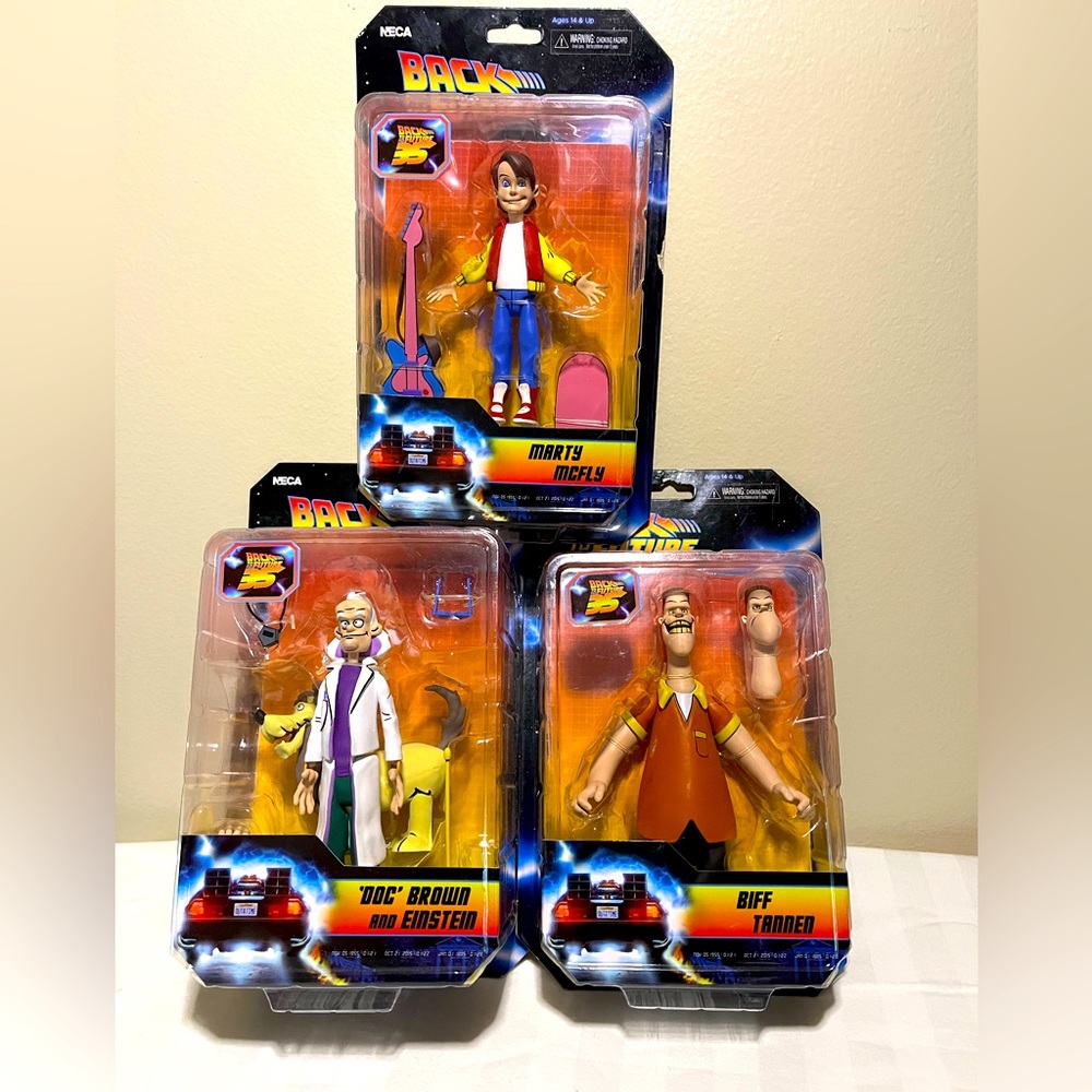 NECA Toony Classics Back to the Future 6’’ Action Figures. New! Unopened!